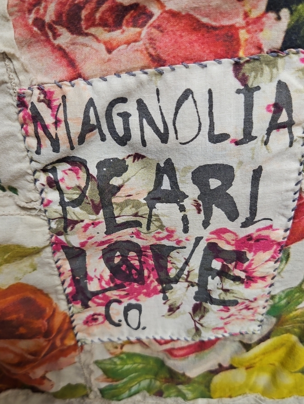 Magnolia Pearl Floral Patchwork Cotton Kimono Vintage Roses And Birds - Picture 7 of 12